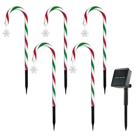 Utomhus juldekorationer Solar Candy Cane Lights Vattentät Led Light