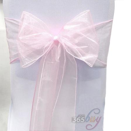 Organza cover bred tyll rosetter Band Tie Bröllopsfest Hot 50 Pcs Light Pink