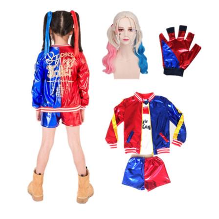 Mub-Harley Quinn Monster Kids Voksen Cosplay Kostume Kvinder Kostymer 5pcs 120cm