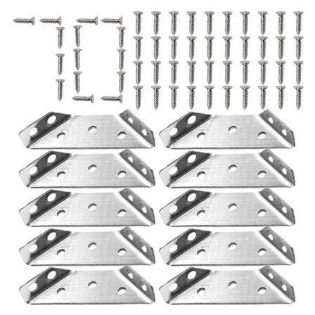 10 stk. Trekantet hjørnebrakett for møbler