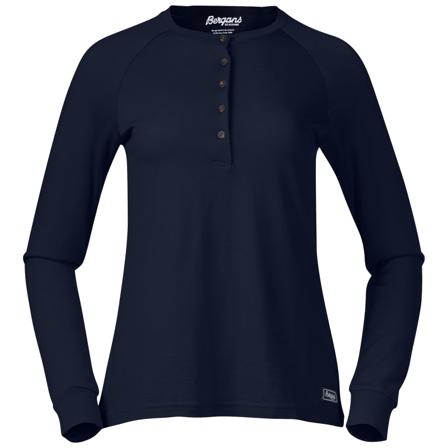 Bergans Lysebu Wool Women's Henley Women long-sleeved sweaters Blue M