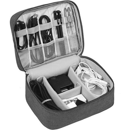 Reisearrangørveske, Elektronikktilbehørsarrangørveske, Universell bæreveske for reiseutstyr for kabler, Powerbank, USB-stasjon, lader harddisk
