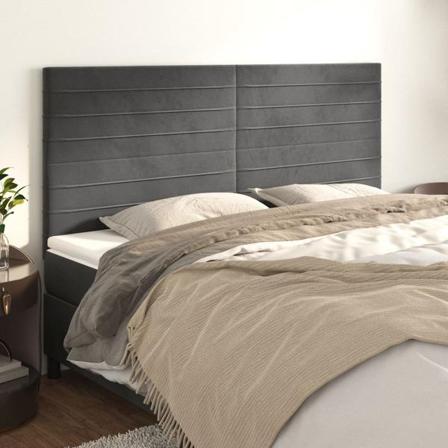 Vidaxl Huvudgavlar 4 St Mörkgrå 80x5x78/88 Cm Sammet Grå