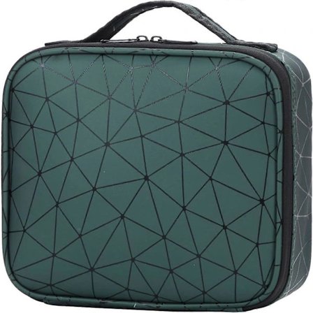 Sminktaske Rejse Kosmetiktaske til Makeupbørster Værktøj, med Aftageligt Rum til Artist Green