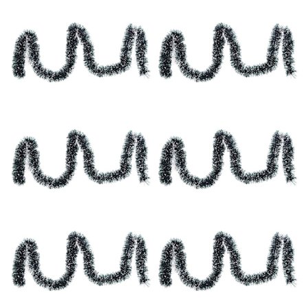 6 stk julegirlander Levende naturtro mørkegrønn hvit kunstig juledekorativ girlander for festdekorasjon