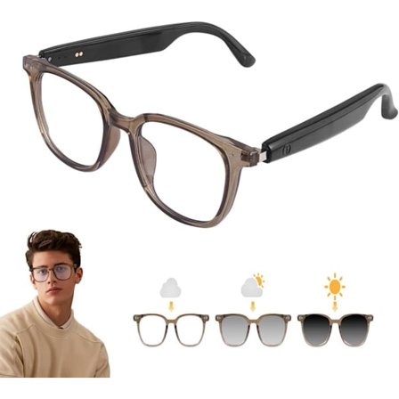 Älylasit miehille ja naisille – AI-käännös (36 kieltä), fotokromaattiset linssit, Bluetooth, ääniavustaja ja etävalokuvaus
