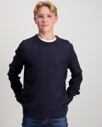 Jack & Jones JJROY KNIT CREW NECK Blå Genser Gutt - Kids Brand Store