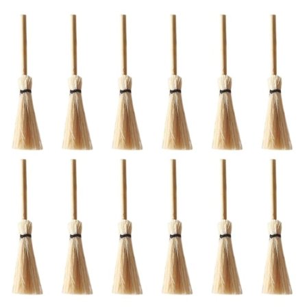 24 st miniatyrkvast Halloween trollkarlstillbehör Mini kvast kostymleksaker prydnader (9,5X1,5X1,5CM)