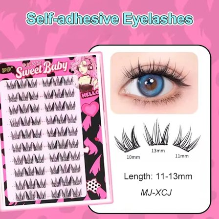 Självhäftande Ögonfransar Klusterfransar Inget Lim Individuella Fransar Mjuka Idol Franskluster Återanvändbara Självhäftande Fransar