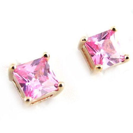 Les Trésors De Lily [N1710] - Rosegullbelagte øredobber 'Essentiel' - 6 mm