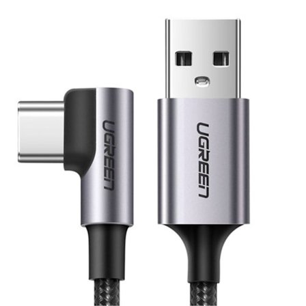 UGREEN USB-A-USB-C kulmikas kaapeli, 2m - Space Grey
