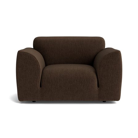 Thursday Sessel in Boston Dunkelbraun, moderner Loungesessel mit breiten Armlehnen und bequemer Polsterung für das Wohnzimmer, Breite 78cm.