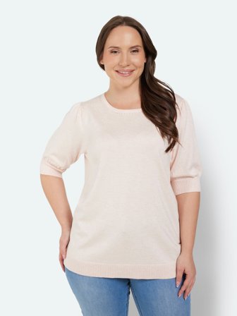 CISO - Kortærmet Strik - Lys Rosa Melange