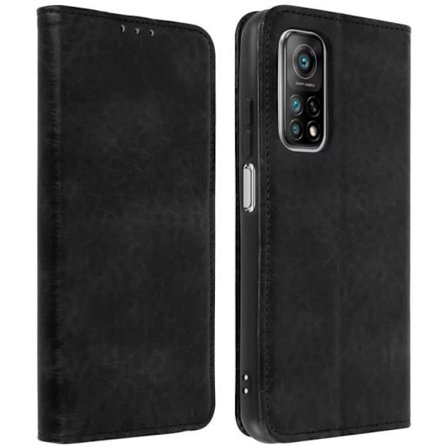 Xiaomi Mi 10T / 10T Pro Plånboksfodral Videohållare Vintage handledsrem Svart