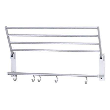 1 st Flexibel Vikbar Handdukshängare i Rymdaluminium, Badrumshanddukshängare Väggmonterad Handdukshållare för Badrum