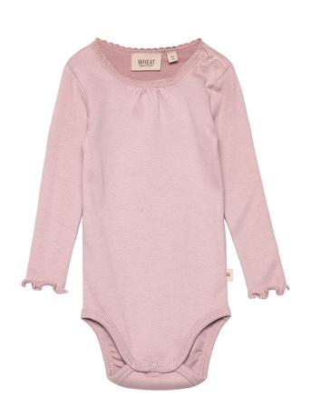 Body Rib Lace Ls Pink Wheat