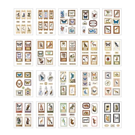 20 kpl vintage-tarroja, vedenpitävä, väriä kestävä DIY-leikekirja, esteettinen tarra vesipulloon, kannettavaan tietokoneeseen, yöaikaan