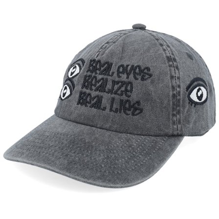 Iconic - Svart unconstructed Caps - Real Eyes Realize Real Lies Washed Black A-frame @ Hatstore