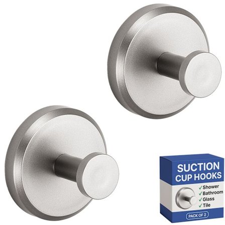 Sugproppskrokar för dusch, badrum, kök, glasdörr, spegel, kakel – Loofah, handduk, kappa, badrock