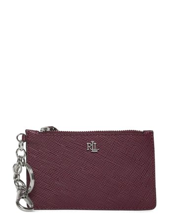 Lauren Ralph Lauren | Crosshatch Leather Zip Card Case | ONE SIZE