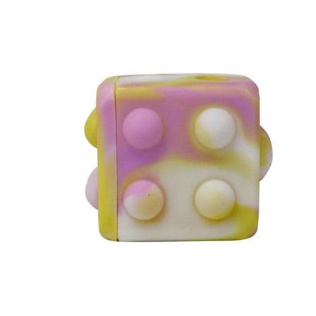Kids Fidget Toys Ångestlindring Push Bubble Cube Ball Gul Rosa