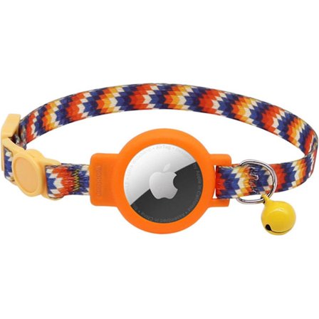 Airtag-kissojen kauluri, irtoava kauluri kelloilla, söpö kissan kauluri Apple Airtag -kaulurinpidikkeellä, säädettävissä 7-11,8 tuumaa kissoille ja 