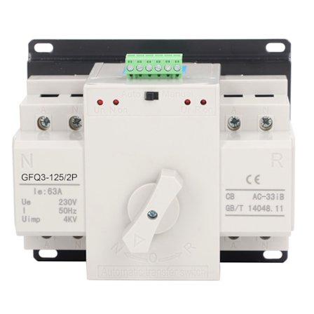Dual Power Automatisk Overførselskontakt Mini Generator Omskifter 63A AC230V til Hjemmebutik Bygning