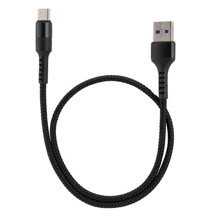 5A Super Snabbladdning TypE C Datakabel för Huawei P10/P10 plus p20/P20 Pro 0.5m(Svart)