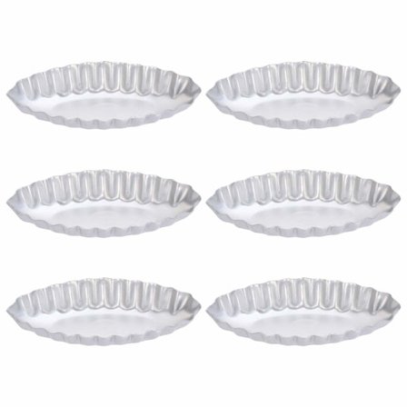 6 stk. æggekageform, bådformede kageforme, aluminiumsmuffinform, genanvendelige bageudstyrsværktøjer