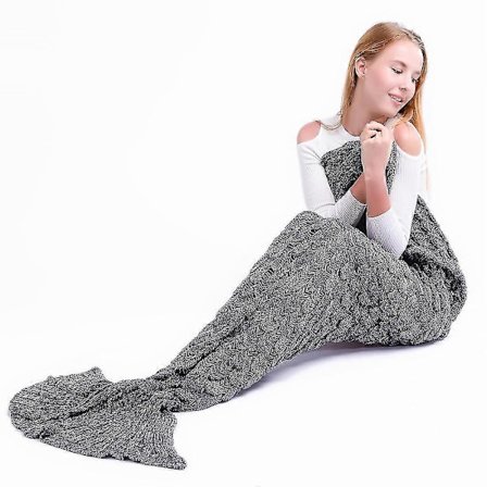 Havfruepledd Gave Beste Venn - Håndlaget Strikket Varm Stue Sofapledd Kvinner Jenter Til Julebursdagsgave