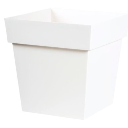 Vit toskansk fyrkantig blomkruka 39 x 39 cm 38 l toskansk plast