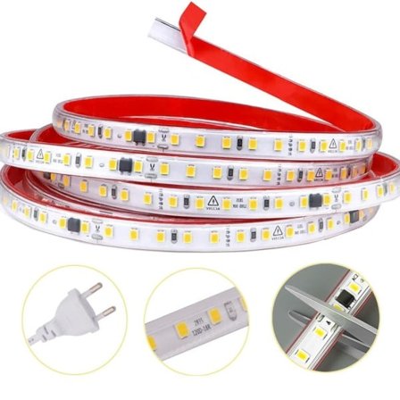 120 LED Strip Ljus 220v Flexibel &10cm Klippbar Mjuk Lampa