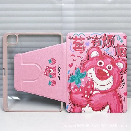 Fodral for iPad 10 10.9" L" roterende jordbær bjørn søt kjæledyr maleri