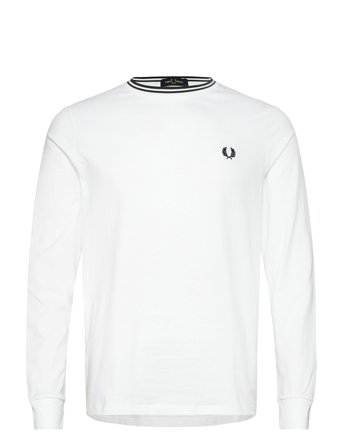 Fred Perry Ls Twin Tipped T-Shirt - White - S