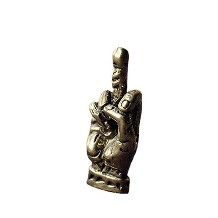 Messing Langfinger Figur Mini Ornament Lille Skulptur Skrivebord D