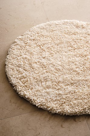 Jotex - Rund Badematte ø 80 Cm Naturhvit RAQUEL - Kjøp Baderomsmatter hos Jotex