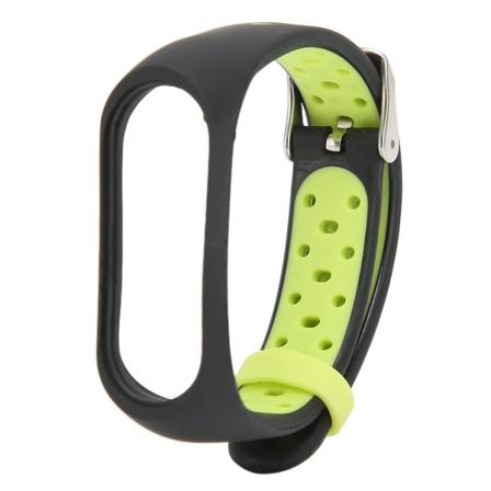 Smart Armbånd Smartwatch Håndledsrem Loop Armbånd Rem Bicolor Anti Lost til Xiaomi Mi Band 6 5 NFC (Sort Grøn)