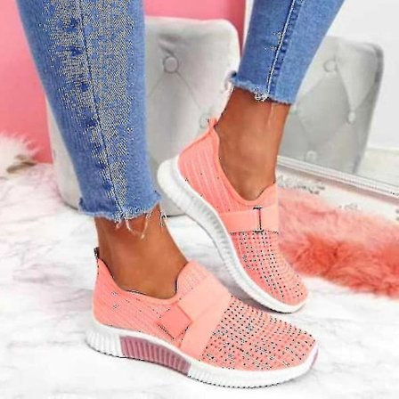 Slip-on skor med ortopedisk sula Dammode Sneakers Plattform Sneaker för kvinnor Walking Shoes Light Pink 38