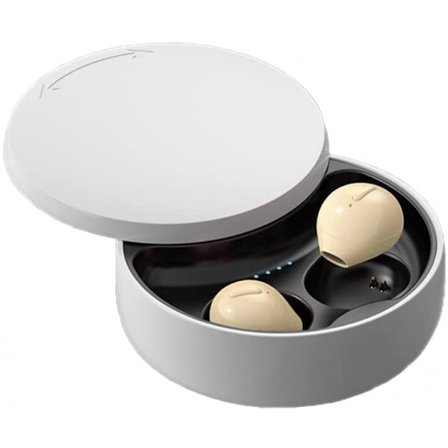X21s Binaural Bluetooth-hovedtelefoner, Bluetooth 5.0 trådløse hovedtelefoner, 260mAh opladningsboks, høj komfort, enkelt øretelefon (hudfarve)