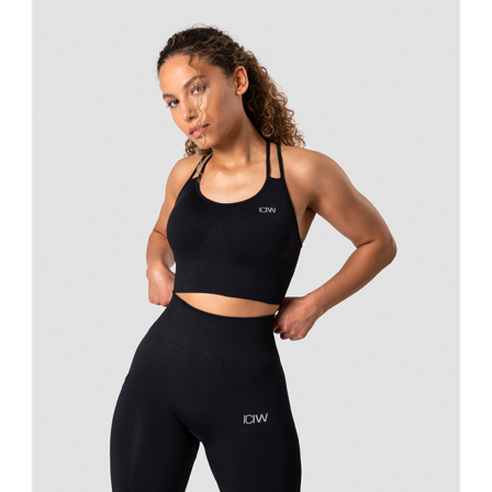 Sports-BH ICANIWILL Define Seamless Sports Bra Sort - Bodyman.dk