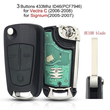 Fjernstyrt bilnøkkel Bilnøkkel 3BT VECTRA C 7946 3BT VECTRA C 7946