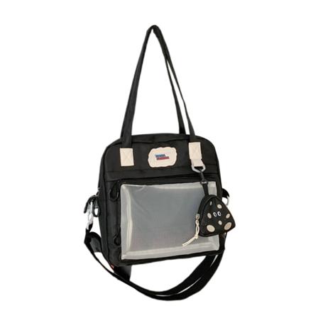 Damaxelväska med stor kapacitet Matchande JK Tote Handväska Messenger-väska Studenter Söt Ita-väska Crossbody-väska för tonåringar Black