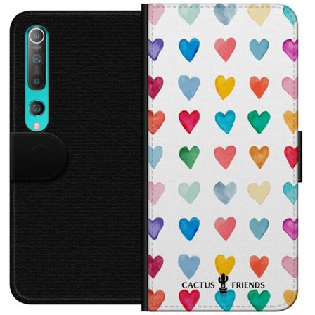 Yhteensopiva Lompakkokotelo Xiaomi Xiaomi Mi 10 5G Cactus and Friends - Watercolor Love Grid