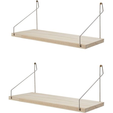 Sett med 2 flytende hyller, baderomshyller, vegg