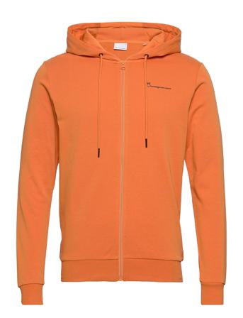 Basic Knowledge Hood Zip Sweat - Go Huppari Oranssi Knowledge Cotton Apparel