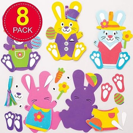 Baker Ross Påskharen Mix & Match Deco hängande pysselset för barn (8 stycken)