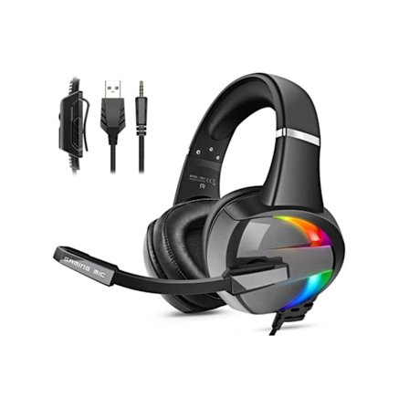 Gaming Headset för Ps4 Ps5 Ps4 Hörlurar med Mikrofon Brusreducerande 3D Surroundljud för Gaming med YEMAESRE