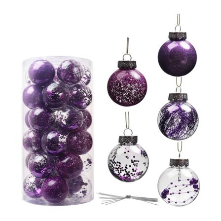 30 Stycken 6 Cm Julkula Plast Juldekorativ Jul