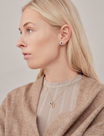 Design Letters Letter For Initial Necklace A-Z (18K Gold-Plated) - Gold - 16 MM