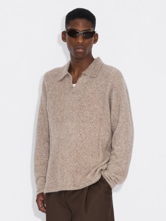 Holzweiler Argyle Shirt - Taupe - Men's - Extra Small